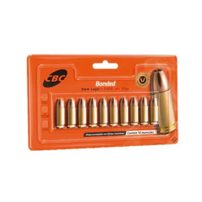 Munição 9mm Luger EXPO 115gr CBC 10 Unidades