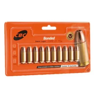 Munição 9mm Luger EXPO 115gr CBC 10 Unidades