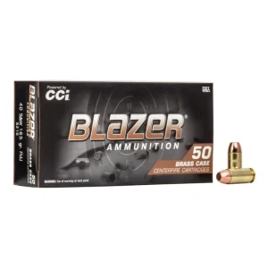 Munição CCI .40S&W FMJ Blazer Brass 165gr Cx.50un