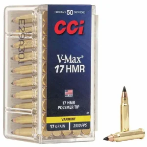 Munição CCI 17HMR V-MAX Polymer-tip 17 Grains – Cx 50