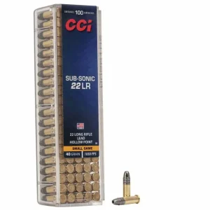 Munição CCI 22LR Subsonica HP 40GR – CX100