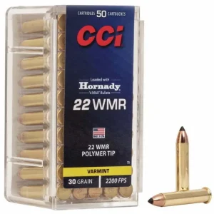 Munição CCI 22WMR MAGUM V-MAX POLYMER TIP 30GR – CX50