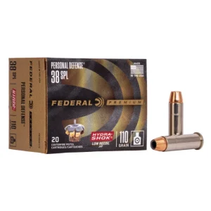 Munição Federal .38SPL JHP Hydra Shock 110gr Cx.20un