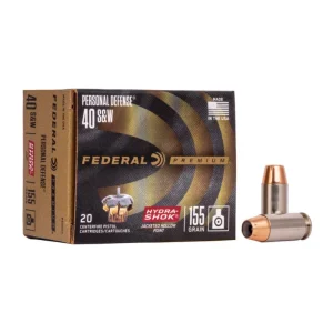 Munição Federal .40S&W JHP Hydra Shok 155gr Cx.20un