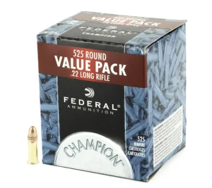 Munição Federal Cal 22 LR 36GR Champion Plated HP Cx 525