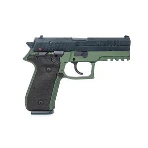 Pistola AREX Semiautomática Zero 1 Standard ODG 9mm Calibre: 9mm Parabellum Capacidade do Carregador: 15+1 tiros Comprimento Total: 180 mm Comprimento do Cano: 102 mm Altura: 140 mm Largura: 33 mm Peso: 780 g (sem munição) Ação: Semiautomática, Double Action/Single Action (DA/SA) Sistema de Miras: Miras ajustáveis com pontos de iluminação para excelente visibilidade Acabamento: Olive Drab Green (ODG) com tratamento de superfície em nitreto de ferro (Ferritic Nitrocarburizing - FNC) para alta resistência Material da Estrutura: Polímero de alta resistência com trilho Picatinny para montagem de acessórios Segurança: Seguro de gatilho, segurança manual ambidestro e desengatilhamento automático Características Adicionais: Grip texturizado para aderência firme, trilho Picatinny para acessórios e sistema de controle de recuo otimizado para maior precisão e conforto